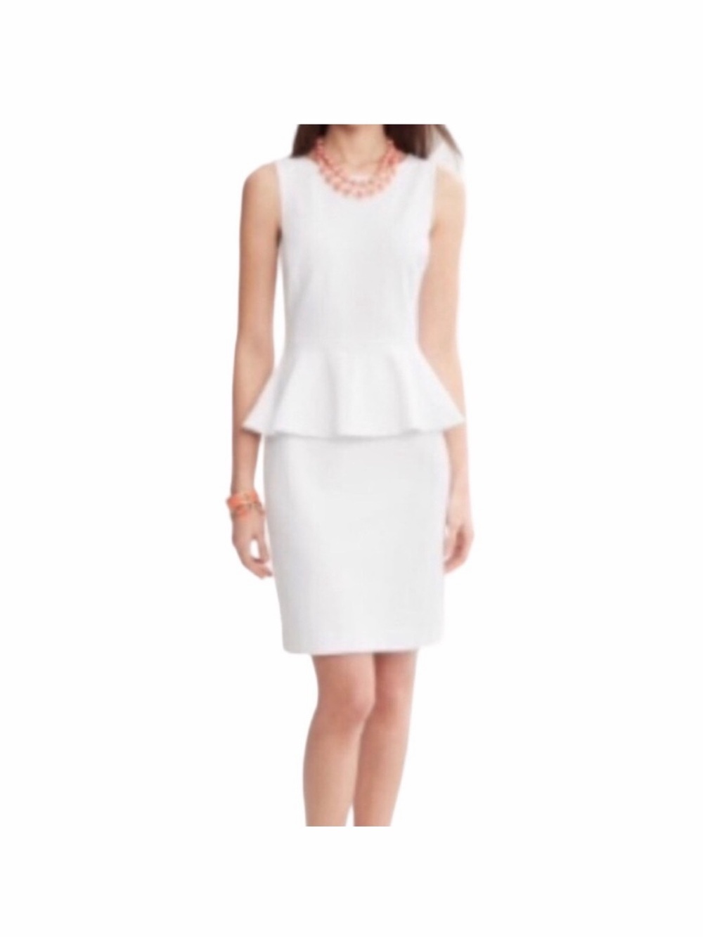 Banana Republic Sleeveless White Peplum Sheath Dress Size 4 NEW WITH TAGS
